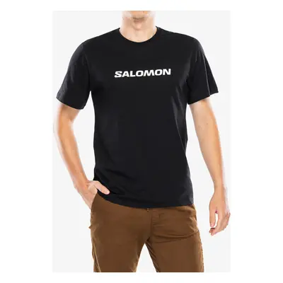 Bavlněné tričko Salomon Logo Perf S/S Tee - deep black