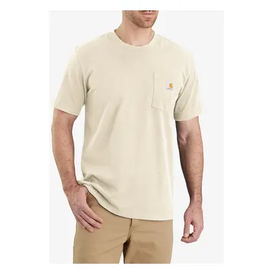 Bavlněné tričko Carhartt K87 Pocket S/S T-Shirt - oat milk