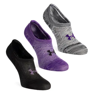 Dámské ponožky Under Armour UA Breathe Lite Ultra 3-Pack Low Liner Socks - retro purple/black/bl