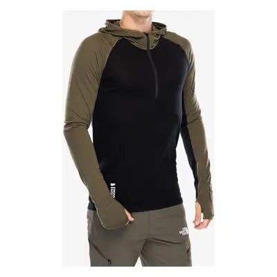 Funkční mikina Mons Royale Temple Tech Hood - dark olive/black