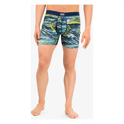 Boxerky Saxx Hot Shot Boxer Brief Fly - water camo/dark ink