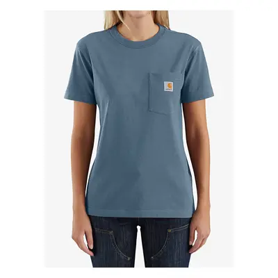 Bavlněné tričko dámské Carhartt Workwear Pocket S/S T-Shirt - thundercloud heather