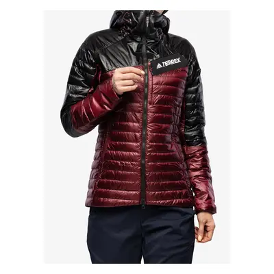 Dámská péřová bunda adidas TERREX Techrock Year-Round Down Hooded Jkt - red/black