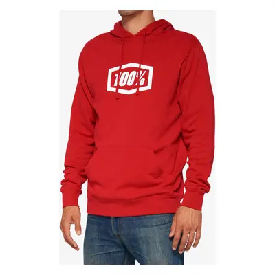 Mikina s kapucí 100% Icon Hoodie - deep red