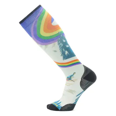 Lyžařské ponožky Smartwool Ski Zero Cushion Rainbow Trails Print OTC Socks - laguna blue