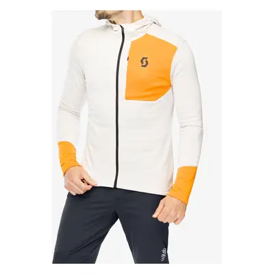 Fleece mikina SCOTT Hoody Defined Light - dust white/flash orange