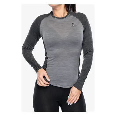 Dámská funkční mikina Odlo Natural Performance PW BL Top Crew Neck LS - grey melange/dark grey m