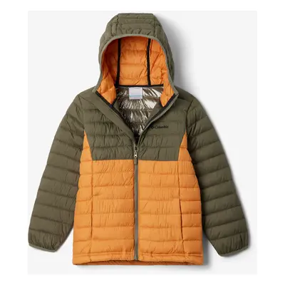 Chlapecká bunda Columbia Powder Lite II Hooded Jacket - sunstone/stone green