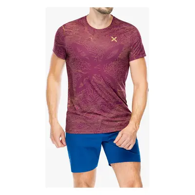 Běžecké tričko Montura Topographic Sublime T-Shirt - wine red/lime