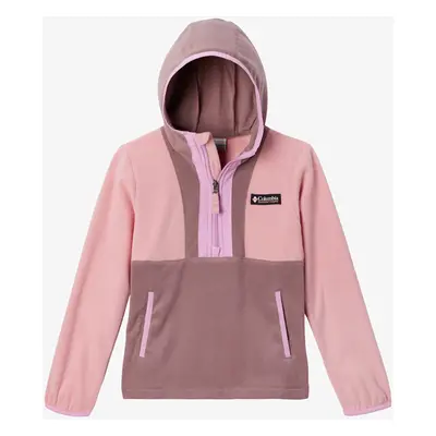 Chlapecká mikina Columbia Back Bowl Lite Half Zip Hoodie - salmon rose/fig/cosmos