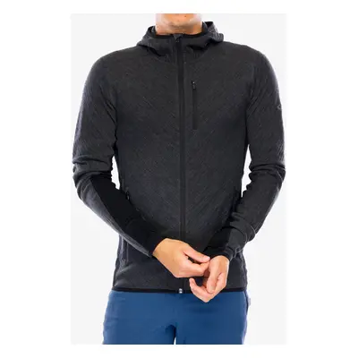 Mikina s kapucí Icebreaker Descender LS Zip Hood - jet hthr/black