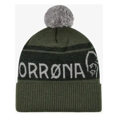 Zimní čepice Norrona Heavy MerinoUll Logo Beanie - olive night melange