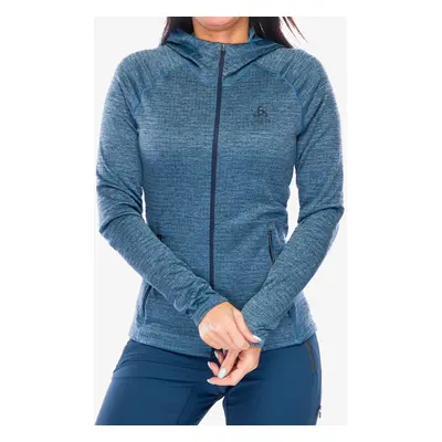 Dámská mikina s kapucí Odlo Tencia Mid Layer Hoody Full Zip - provincial blue melange