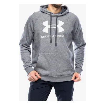 Pánská mikina Under Armour Rival Fleece Logo Hoodie - castlerock light heather/white