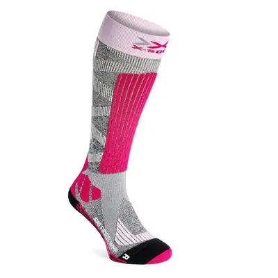 Dámské lyžařské ponožky X-Socks Ski Rider 4.0 - grey/pink