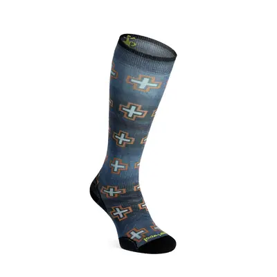 Lyžařské ponožky Smartwool Ski Zero Cushion Paths Crossed Print OTC Socks - deep navy