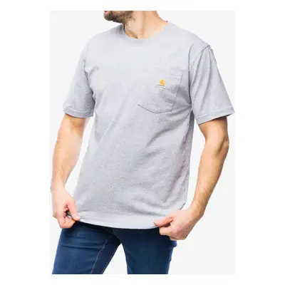 Bavlněné tričko Carhartt K87 Pocket S/S T-Shirt - heather grey