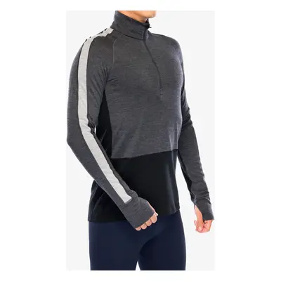 Funkční mikina Icebreaker Merino ZoneKnit LS Half Zip - jet hthr/blk/metro h/cb