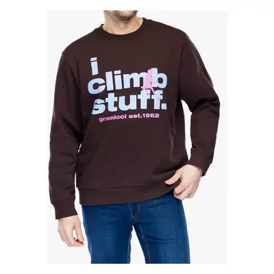 Mikina bez kapuce Gramicci I Climb Stuff Sweatshirt - deep brown