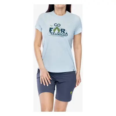 Merino triko dámské Smartwool Go Far Feel Good Graphic Short Sleeve - winter sky heather