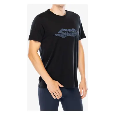 Merino triko Icebreaker Merino Tech Lite SS T Pukaki Reflected - black