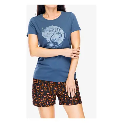 Dámské tričko Fjallraven Arctic Fox Print T-shirt - indigo blue