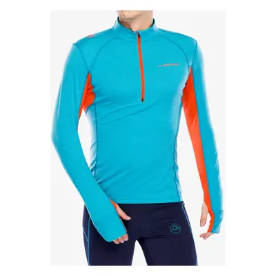 Mikina se zipem La Sportiva Swift Long Sleeve - tropic blue/cherry tomato