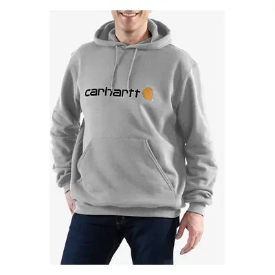 Mikina s kapucí Carhartt Signature Logo Sweatshirt - heather grey