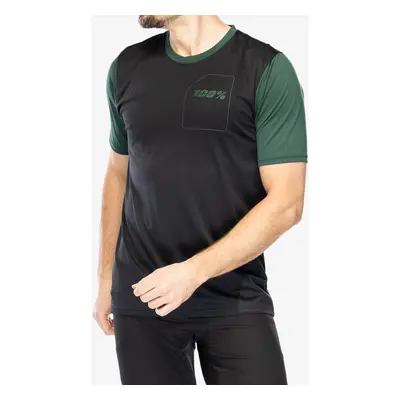 Cyklistické triko 100% Ridecamp Jersey - black/forest green