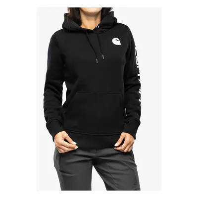 Dámská mikina s kapucí Carhartt Logo Sleeve Graphic Sweatshirt - black