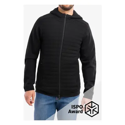 Hybridní bunda Icebreaker ZoneKnit LS Zip Hood - black