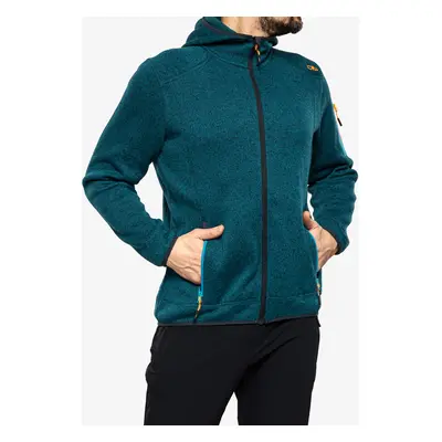 Fleecová mikina CMP Borgis Jacket Fix Hood Knitted - deep lake/reef