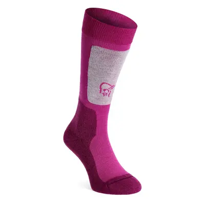 Lyžařské ponožky Norrona Lofoten Mid Weight Merino Socks Long - festival fuchsia