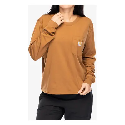 Dámské tričko s dlouhým rukávem Cartartt Lightweight L/S Pocket T-Shirt - carhartt brown