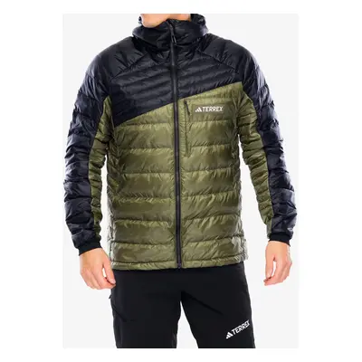 Péřová bunda adidas TERREX Xperior COLD.RDY Down Hooded Jkt - olive strata/black