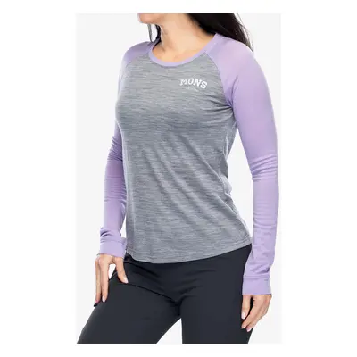 Dámská mikina Mons Royale Icon Raglan - grey heather/lupin