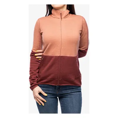 Dámská mikina na zip Icebreaker Merino RealFleece Descender LS Zip - cedar wood/port/cb