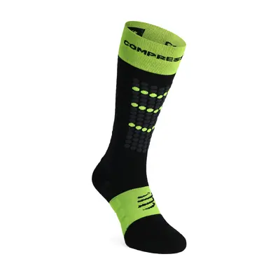 Lyžařské ponožky Compressport Alpine Ski Full Socks - black/safe yellow