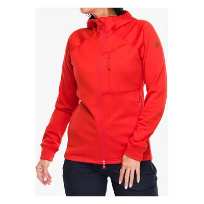 Fleece mikina dámská Fjallraven Abisko Grid Fleece Hoodie - flame orange