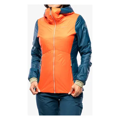 Zateplená bunda dámská La Sportiva Alpine Guide Primaloft Hoody - cherry tomato/storm blue