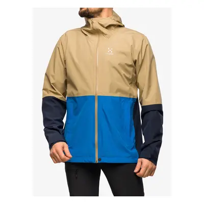 Pánská bunda do deště Haglofs Finch Proof Jacket - sand/tarn blue