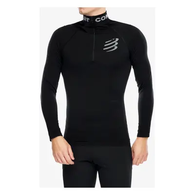 Funkční mikina Compressport 3D Thermo HZ LS Top - black