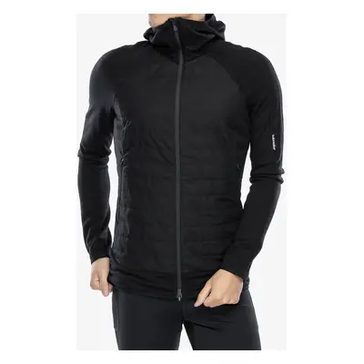 Hybridní bunda Icebreaker Merino Quantum Hybrid LS Zip Hoodie - black