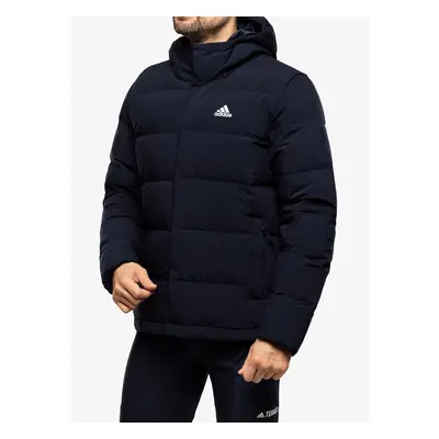 Péřová bunda adidas Helionic Hooded Jacket - legend ink