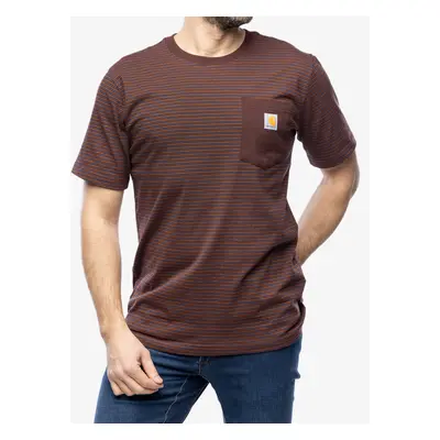 Bavlněné tričko Cartartt Relaxed S/S Pocket Stripe T-Shirt - port stripe