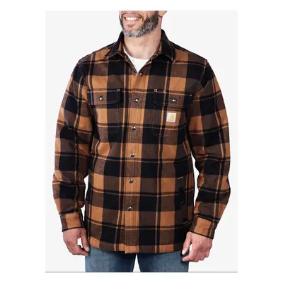 Košile Carhartt Flannel Sherpa-Lined Shirt Jac - carhartt brown