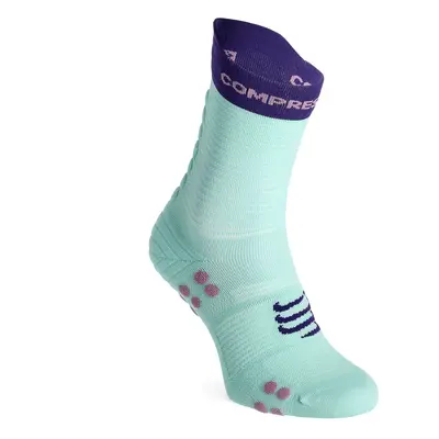 Ponožky na běhání Compressport Pro Racing Socks v4.0 Run High - shell blue/purple