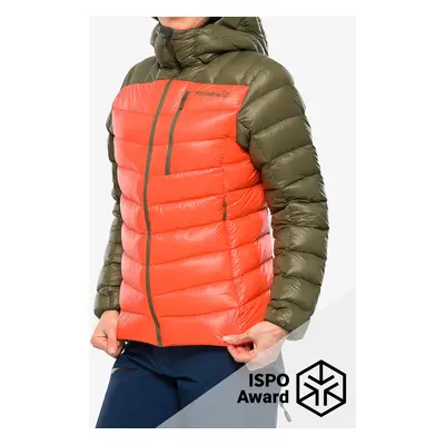 Damska bunda na skialpy Norrona Lyngen Down850 Hood – olive/orange