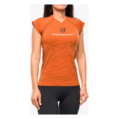 Dámské tričko Compressport Training SS Tshirt W - Trail Capsule - black/rust