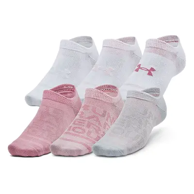 Ponožky Under Armour Essential 6-Pack No Show Socks - pink elixir/prime pink